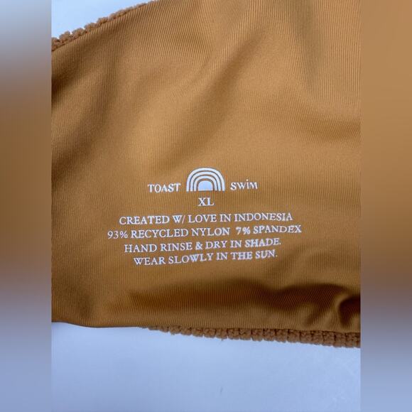 NWT Free People x Toast Bikini Set Scoop Top Low Rise Bottoms Dusty Coral Rib XL - Picture 5 of 10